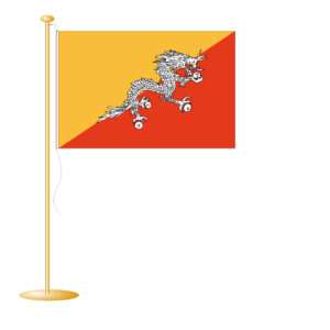 Tafelvlag Bhutan afm. 10x15cm