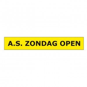 Spandoek Zondag Open afm. 80x500cm