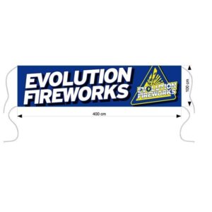Evolution Fireworks spandoek afm. 400x100cm