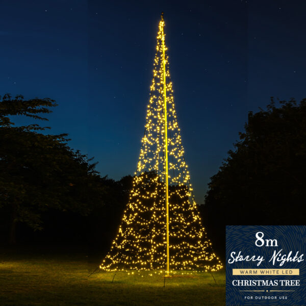 Starry Nights Kerstboom vlaggenmast 8 meter